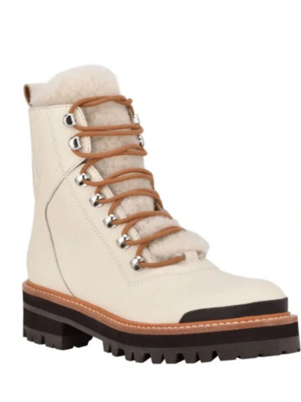 Marc Fisher Izzie Winter White Lugsole Ankle Boot | Size 7.5